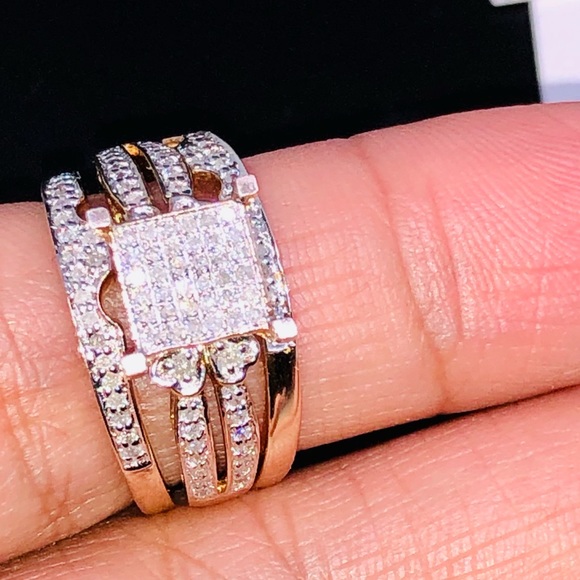 REAL DIAMOND .55ct BRIDAL RING SET NOT CZ NOT FAKE - Picture 12 of 12